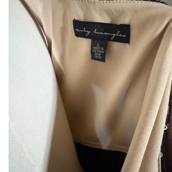 CITY TRIANGLES Black Lace One Shoulder Dress Ruched Bodycon Women's Large - Picture 7 of 7